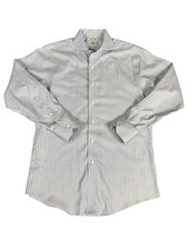 Brooks Brothers Shirt Mens 15-33 Blue Stripes Regent Non Iron Supima Cotton