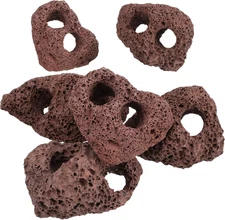 6Pcs Aquarium Lava Rock - Fish Tank Aquarium Decorations Hideouts | Volcanic Roc