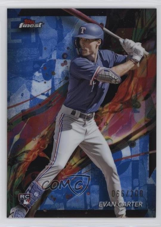 2024 Topps Finest Common Blue Refractor 66/200 Evan Carter #62 uk2
