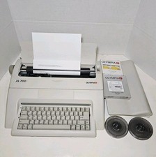 Vintage Olympia Electric XL700 Portable Typewriter W/ Cover, Ribbon, Font Discs thumbnail