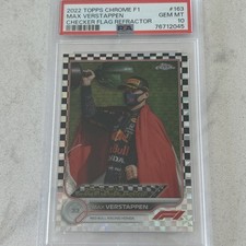 2022 Topps Chrome F1 - Grand Prix Max Verstappen Checker Flag Refractor PSA 10