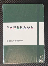 PAPERAGE Blank Journal Notebook Black 160 Pages 5.7 " x 8" Green