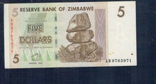 Zimbabwe - 5 Dollar 2007 (2008) - Erstdruck - GIAN8