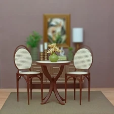 "rattan" TABLE 2 CHAIR kitchen FURNITURE dining CAFE bistro 1/6 scale for BARBIE