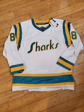 New Authentic Adidas San Jose Sharks Reverse Retro 2.0 Hockey Jersey, Size 50