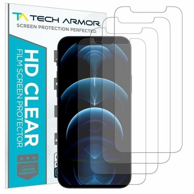 Tech Armor HD Clear Film Screen Protector for iPhone 12 Pro Max 6.7'' [4-Pack]