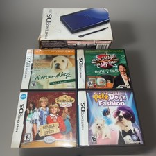 NINTENDO DS LITE SYSTEM COBALT BLUE BLACK CONSOLE ORIGINAL BOX USG-001