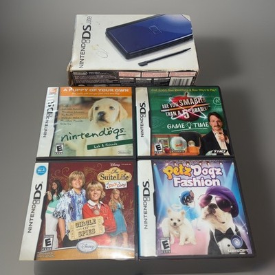 NINTENDO DS LITE SYSTEM COBALT BLUE BLACK CONSOLE ORIGINAL BOX USG-001