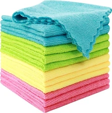 12 Pack Microfiber Cleaning Cloth - Reusable Cleaning Rag, Fast Drying