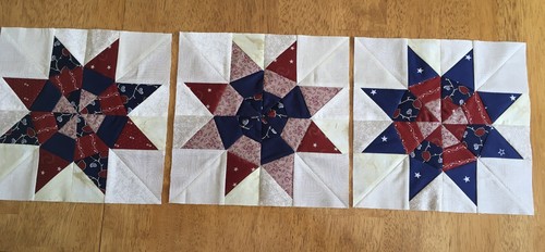 3 Sunny Star Quilt Blocks -2- - Picture 6 of 6