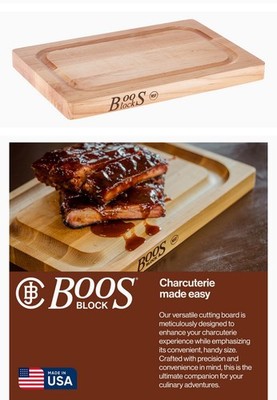 John Boos CB Series Rectangular Wooden Maple Cutting Board 12 x8 x1  Reversible