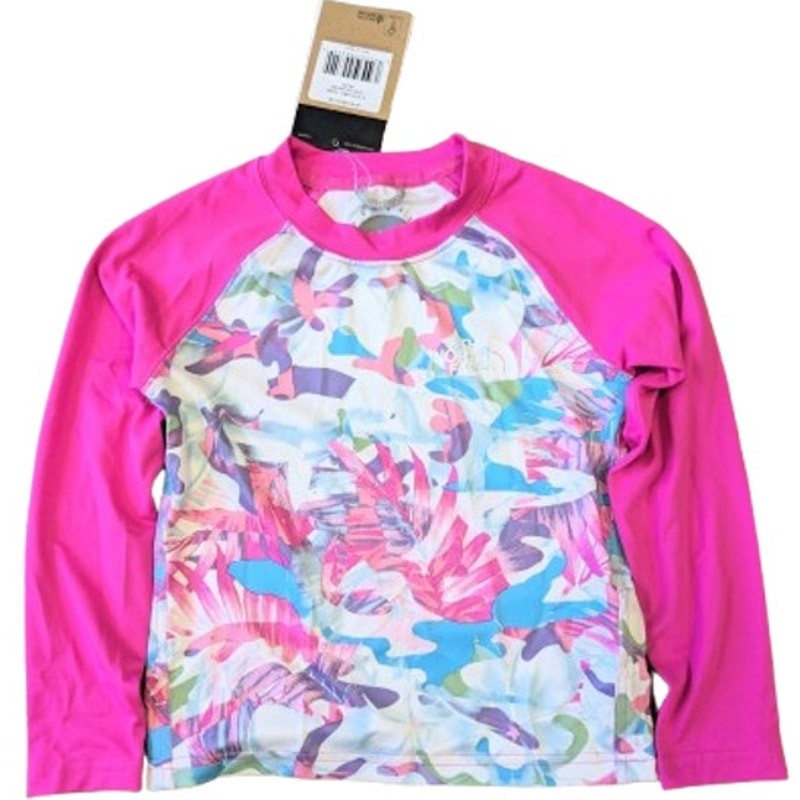 THE NORTH FACE Girls' Amphibious Long Sleeve Sun Tee-Pink Youth-X-Small-NWT-C277