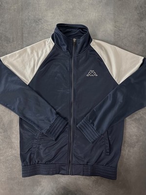 Kappa Vintage Trainingsjacke Silver Tag 90er Navy Weiß Gr. L Top Zustand