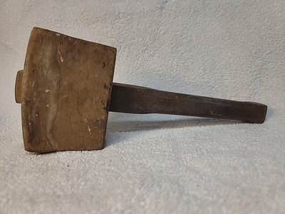 Antique Wood Carpenters Mallet, Hammer Maul Rustic Primitive
