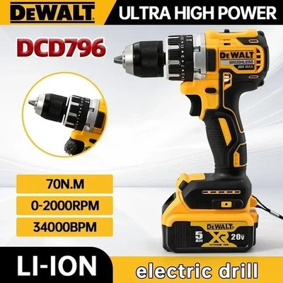 New DEWALT DCD796 20V 20 Volt MAX XR Brushless 1/2'' Hammer Drill Driver