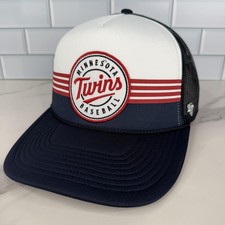 Minnesota Twins Hat Cap Snap Back Mens One Size Navy White 47 Baseball Trucker