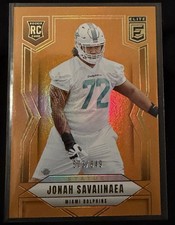 2025 Panini Donruss Elite -Rookies Jonah Savaiinaea #186 Metallic Orange /849 RC