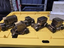 Lot Of 5 Heavy Metal Antique Car Coin Banks New Banthrico, Chicago T118