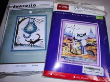 2 Stamped Cat Cross Stitch Kits Magnificent City Cat  Another