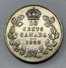 1932 Canada Silver 10 Cent, VF-30 Detail, Cleaning. D-1869