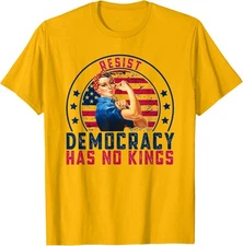 Resist Democracy Has No Kings Vintage Patriotic Unisex T-Shirt