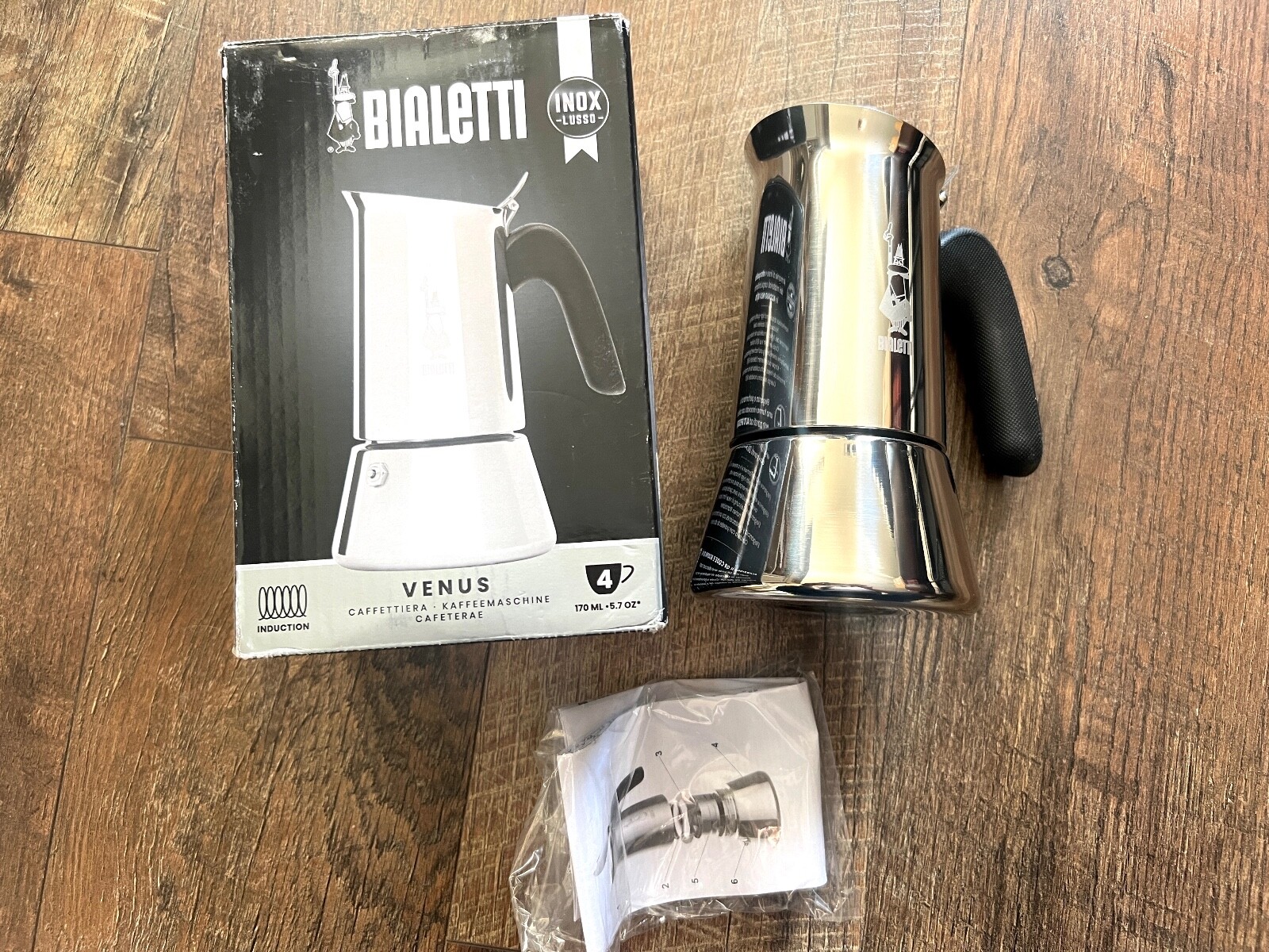 Bialetti New Venus Induction, Stovetop Espresso Coffee Maker 4 Cups