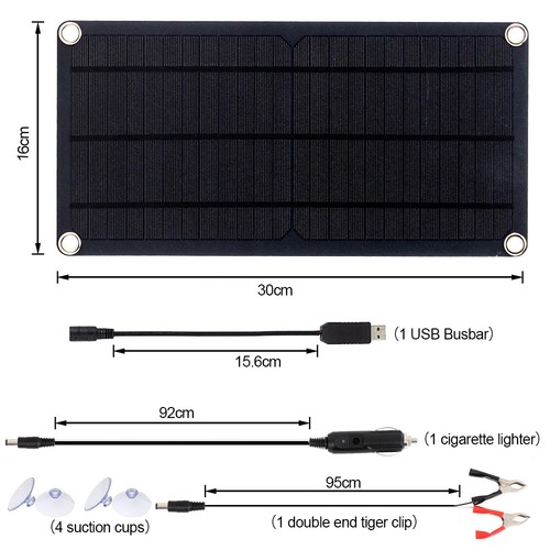 ⭐⭐⭐ Solarpanel Kit Solarmodul USB-Ladegerät Solarzelle Solar Auto Ladegerät 12V - Bild 14 von 19