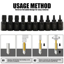 Screw Extractor Easy Out Drill Bits Broken Damaged Bolt Stud Remover Set 10PCS