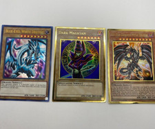 Yugioh Gold Blue Eyes White Dragon  Dark Magician  Red Eyes Darkness D - NM  