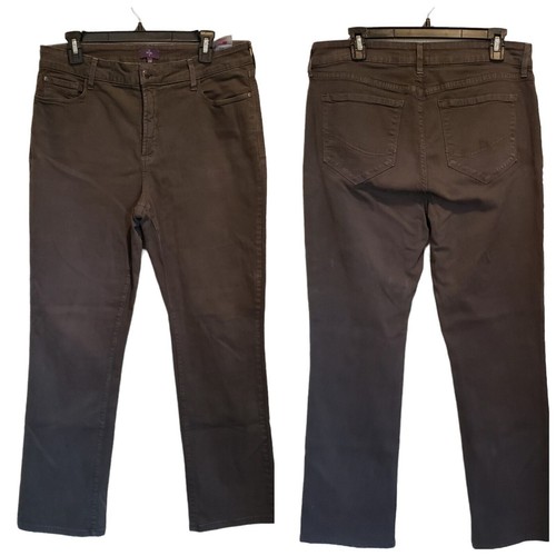 NYDJ Damen Hose Gr. 14 W High Rise Bootcut Jeans grün