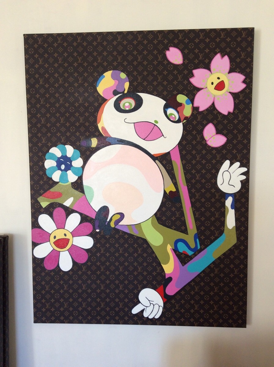 louis-vuitton takashi murakami rendition Painting. 48” x 36”. On