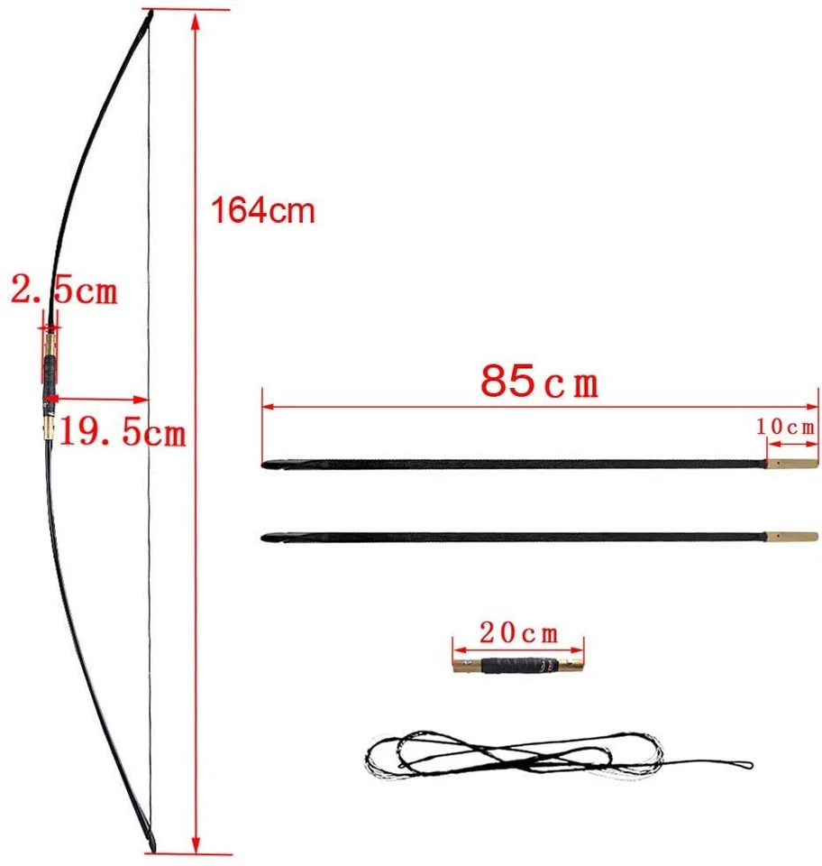 67" Englischer Langbogen 25-120lbs Takedown Traditionelle Bogenschießen Jagd - Bild 4 von 4