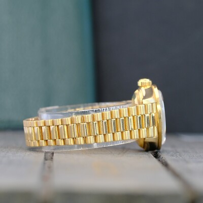 Rolex Lady Datejust 18KY Gold Watch Baby Blue Diamond Dial