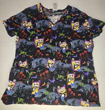 Disney Tim Burtons Nightmare Before Christmas Women  s Medium Scrub Top