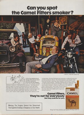 camel cigarettes sweepstakes 1974 Camel Cigarettes - Spot Sweepstakes - Car Jukebox Guitar - 2 Page  Print Ad