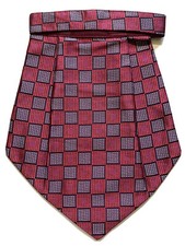 NEW Dark red black Men Silk Cravat Scarf Ascot Tie PARTY-PRE STITCHED loop hook