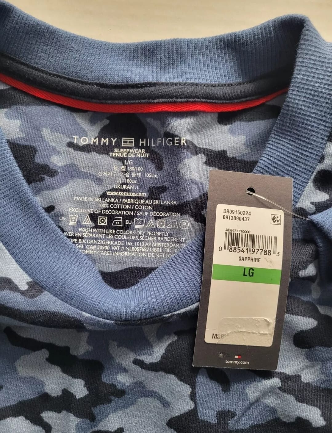 Tommy Hilfiger Men's Blue Camo Cotton Jogger Sleepwear 2XL-XL-L-M image 9