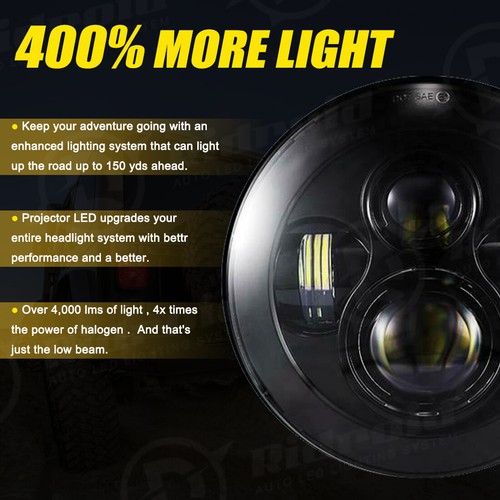 Faros LED DOT negros de 7 pulgadas haz sellado alto/lo para Mazda Miata NA MX5 MX-5 - Imagen 7 de 17