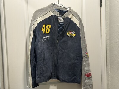 Nascar Wilson Leather Size Large Jacket Chase Jimmie Johnson #48 Nextel Lowes