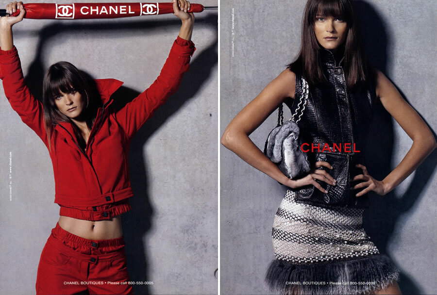 2003 Chanel Karl Lagerfeld Carmen Kass fashion 6-page MAGAZINE AD