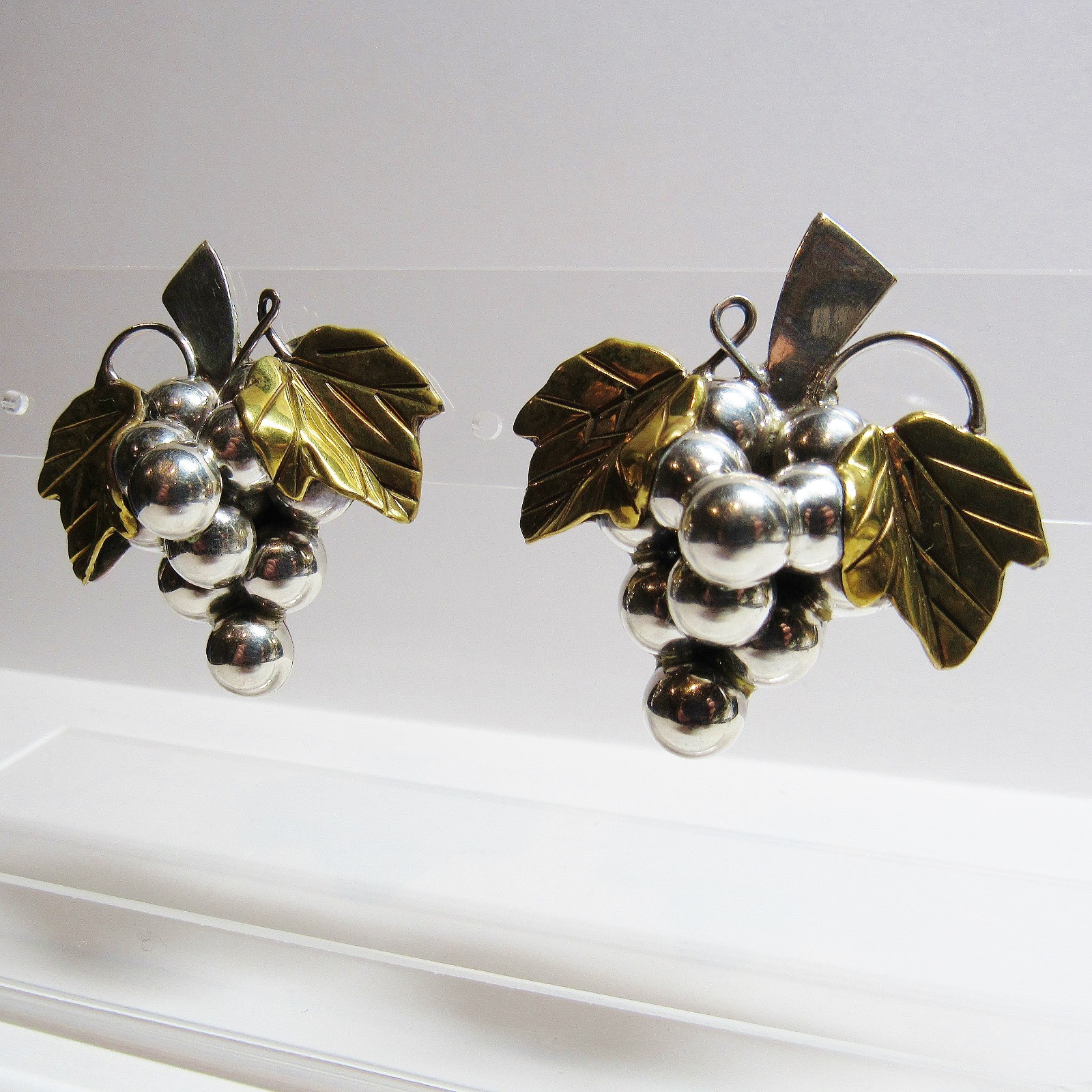 Solid Sterling 925 Silver Large GRAPES Leaf Leave… - image 3