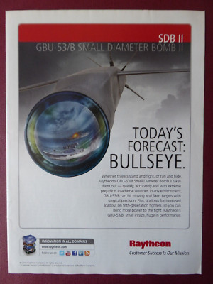 6/2012 PUB RAYTHEON GBU-53-B SDB II KLEINE DURCHMESSER BOMBE ORIGINAL ANZEIGE