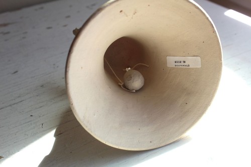 Guatemalan Handmade Wheel Thrown Pottery Bird Dove Rustic Beige Wedding Bell - Picture 6 of 6