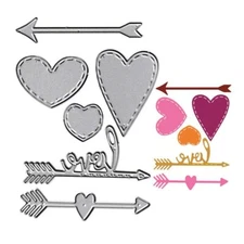 3pcs Love Heart Cutting Dies 3pcs Love Arrow Die Cuts Metal Embossing Stencil...
