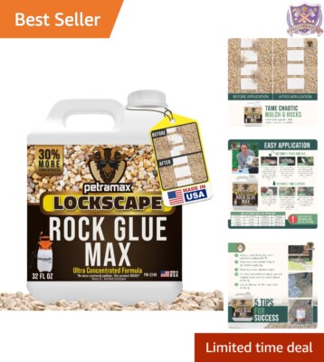 Rock Glue Resin 32 oz Pet Safe Fast Drying Landscape Adhesive Gravel Binder