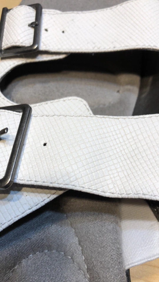 Sandalia Life Stride Ellway Mujer US 8.5 Blanca Punta Abierta Deslizables Chanclas Hebilla  Foto 3 de 4