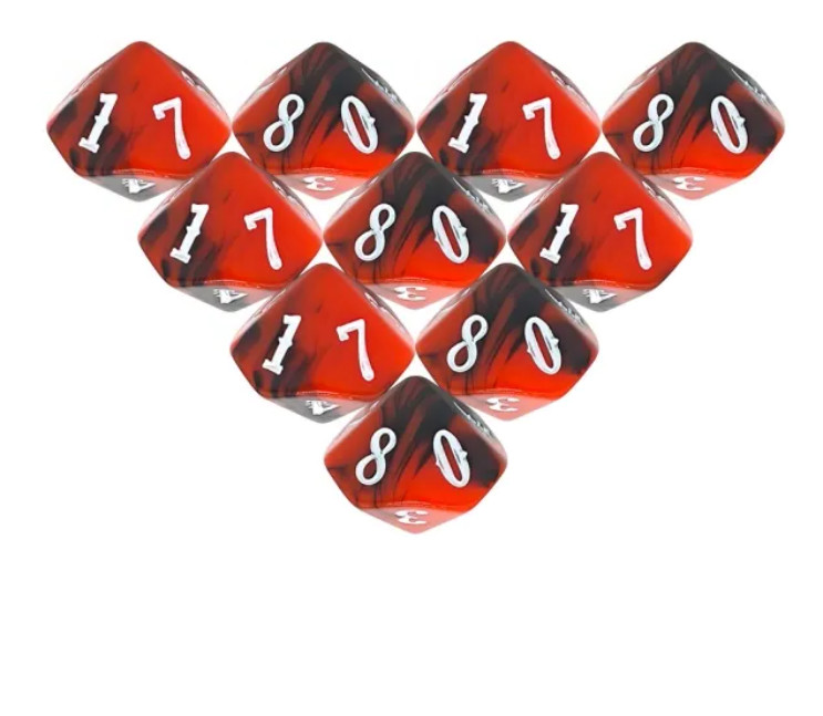 Dark Prince 10d10 Dice Set - RPG WoD Vampire World of Darkness V20