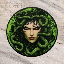 Medusa W/Snakes Patch iron-on Applique, Gorgon Greek Myth, Gothic, Biker