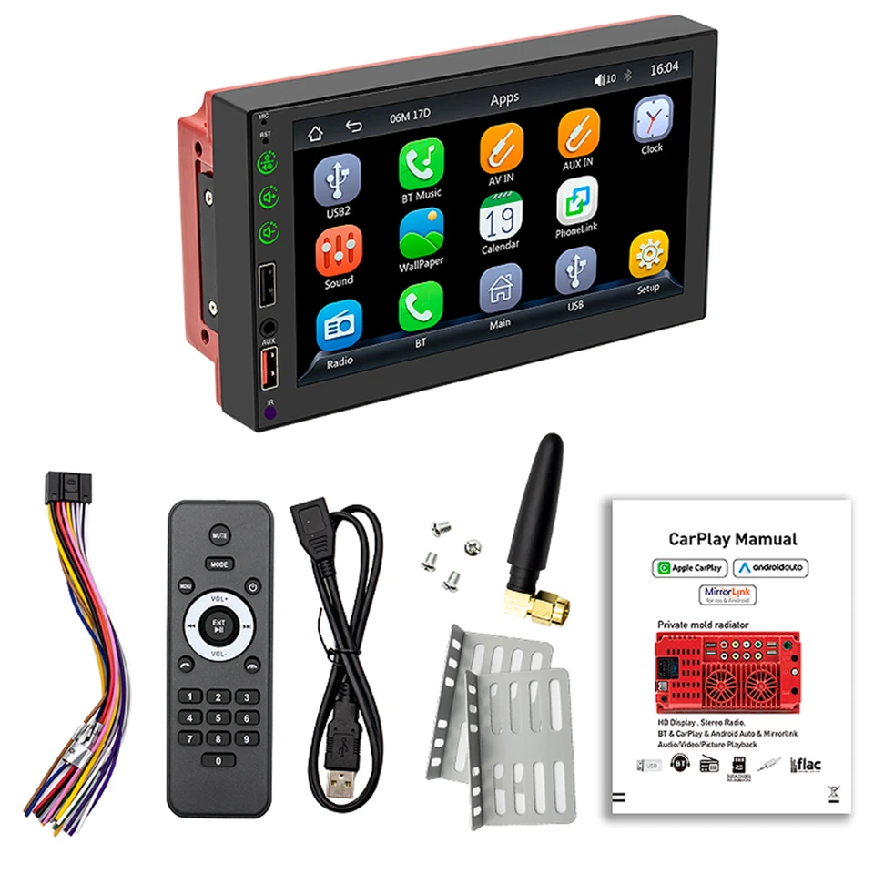 7in 2 DIN Car Stereo Radio MP5 Player Touch Screen W/Apple Carplay Android Auto Foto 3 de 4