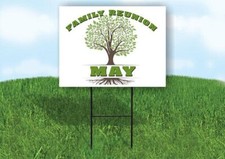 MAY FAMILY REUNION GR TREE 18 in x24 in Yard Sign Road Sign with Stand